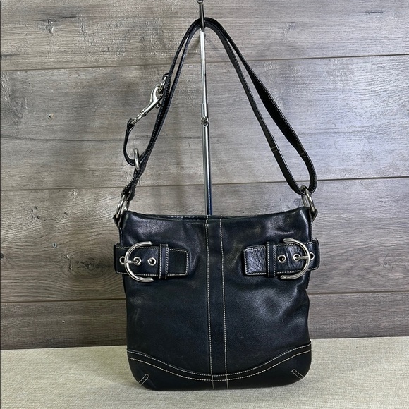 Coach Hobo 1452 Convertible Black Leather Cross Body Bag - Picture 1 of 14